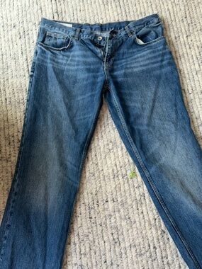 Zara Women's Straight-Leg Mid Blue Denim Jeans